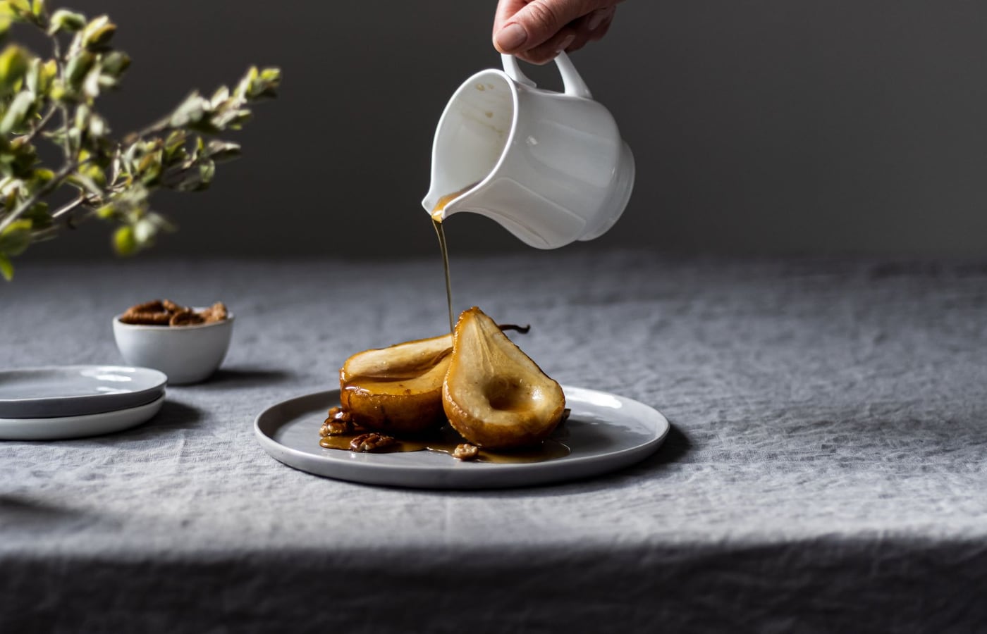 Cardamom Poached Pears with Pistachio
