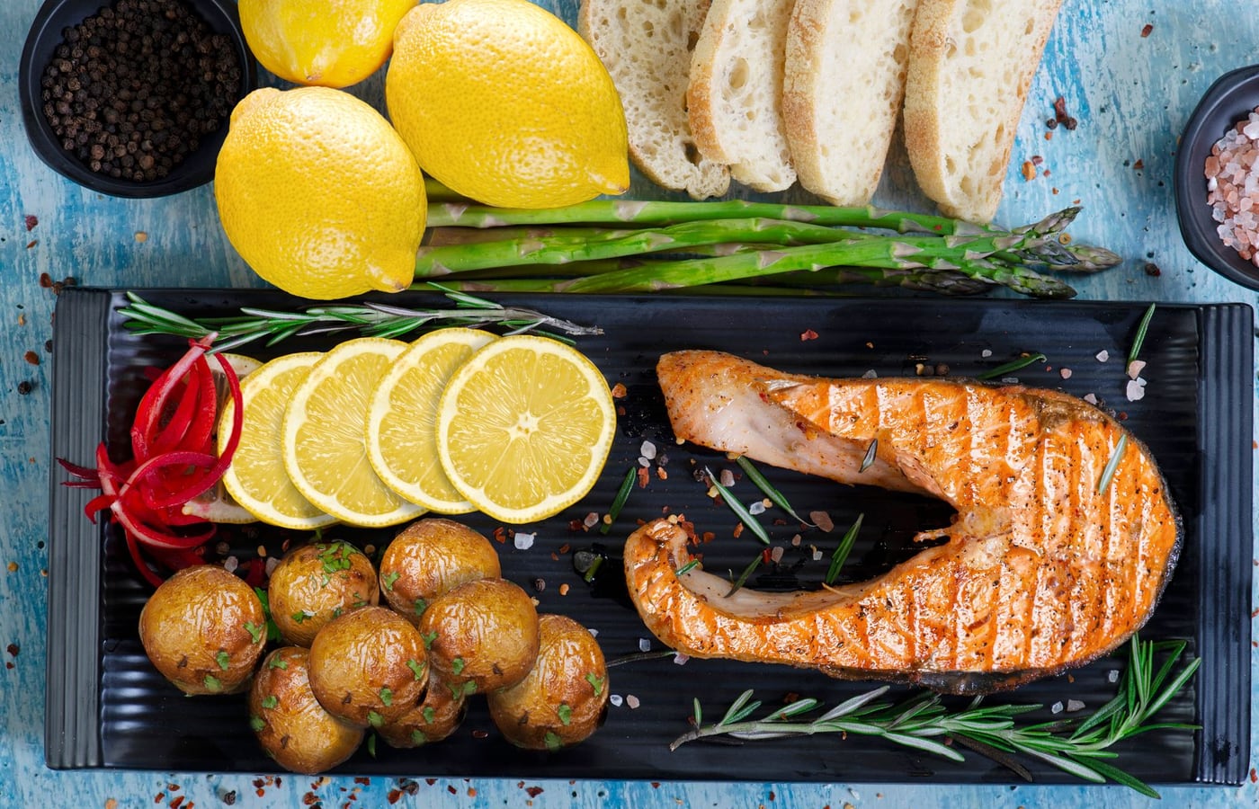Harissa Salmon & Chickpea Traybake