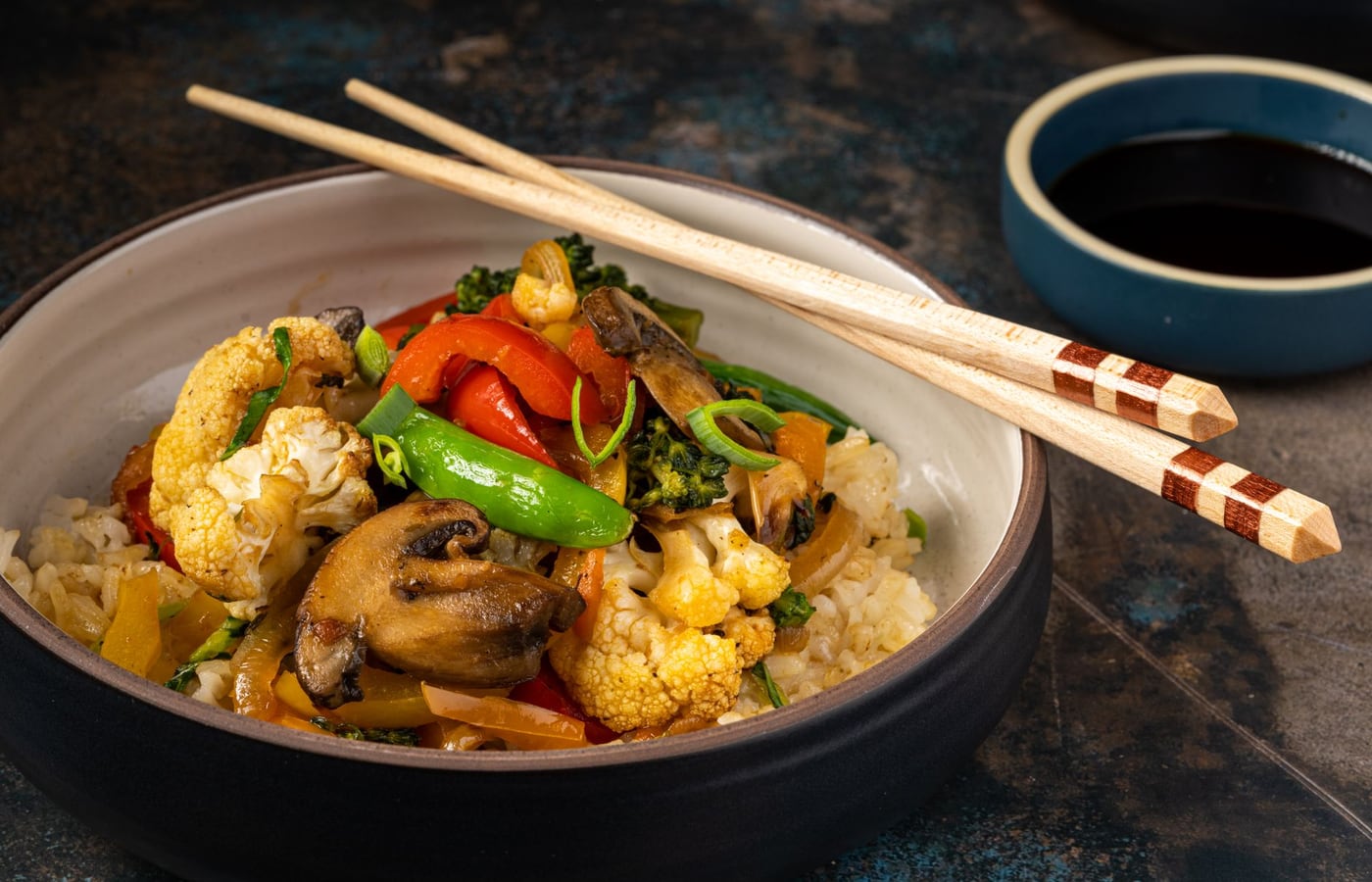 Turmeric Cauliflower Rice with Cashews